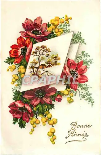 Cartes postales Bonne Annee Fleurs