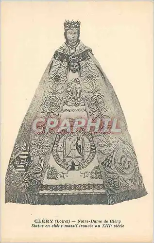 Cartes postales Clery Loiret Notre Dame de Clery Statue en chene massif trouvee au XIII siecle