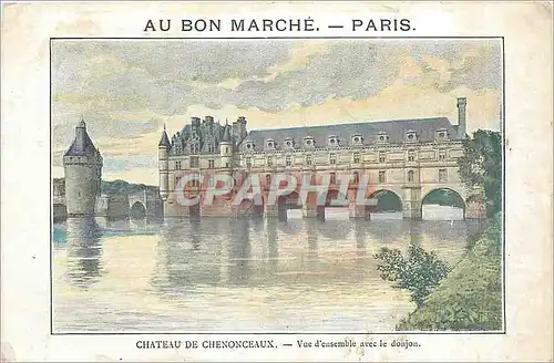 Cartes postales Chateau de Chenonceaux vue d'ensemble avec le Donjon