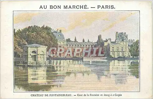 Cartes postales Chateau de Fontainebleau cour de la Fontaine et Etang DS Carpes