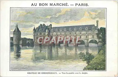 Cartes postales Chateau de Chenonceaux vue d'ensemble avec le Donjon