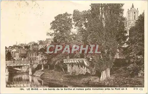 Ansichtskarte AK Le Mans les Bords de la Sarthe et ruines gallo romaines pres le Pont en X