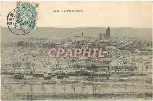 Cartes postales Sens vue panoramique Train
