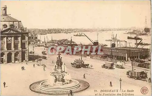 Cartes postales Bordeaux la Rade et la Fontaine des 3 Graces