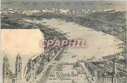 Cartes postales Der Zurich See aus der ogelschau