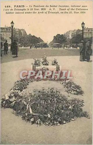 Ansichtskarte AK Paris le Tombeau du Soldat Inconu inhume sous l'Arc de Triomphe le 11Nov 1920