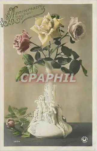 Cartes postales Anniversaire Fleurs