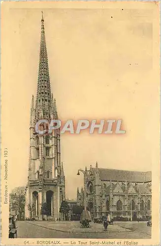 Cartes postales Bordeaux la tour Saint Michel et l'Eglise