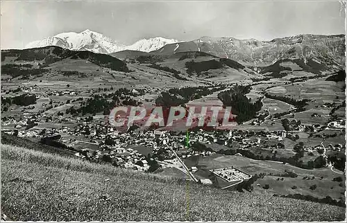 Cartes postales moderne Megeve Haute Savoie vue generale et le mont blanc