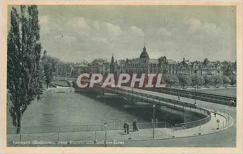 Cartes postales Konstanz Bodensee Neue Rheinbrucke und See hotel