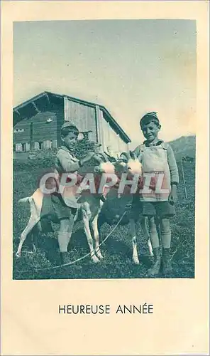 Ansichtskarte AK Heureuse Annee Enfants Chevre