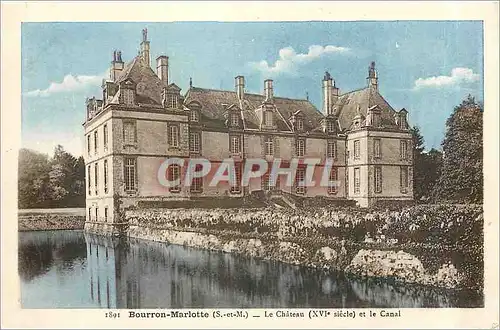 Cartes postales Bourron Marlotte S et M Le Chateau XVI siecle et le Canal