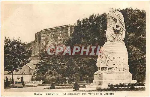 Ansichtskarte AK Belfort le Monument aux Morts et le Chateau