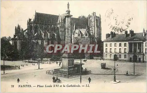 Cartes postales Nantes Place Louis XVI et la Cathedrale
