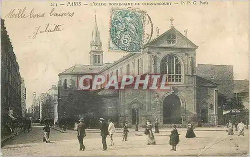 Cartes postales Paris L'Eglise Notre dame de Clignancourt