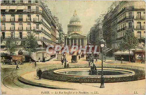 Cartes postales Paris la Rue Soufflot et le Pantheon