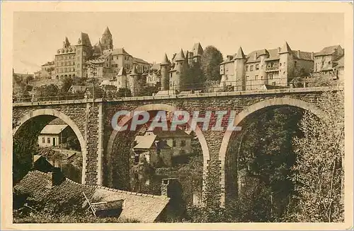 Cartes postales Uzerche Correze les vieux chateau et le viaduc