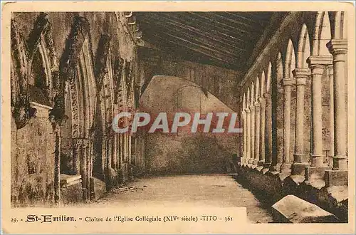 Cartes postales St Emilion Cloitre de lEglise Collegiale XIV siecle