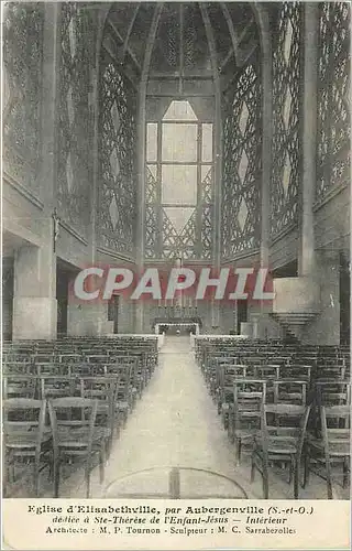 Cartes postales Eglise d'Elisabethville par Aubergenville S et O Ste Therese de l'Enfant Jesus Interieur