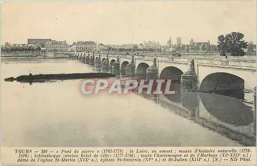 Ansichtskarte AK Tours Pont de pierre la Loire en amont musee d'histoire naturelle bibliotheque ancien hotel de v