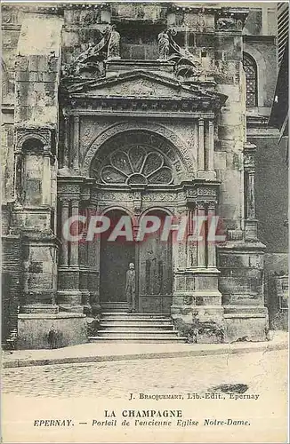 Cartes postales La Champagne Epernay Portail de l'ancianne Eglise Notre Dame