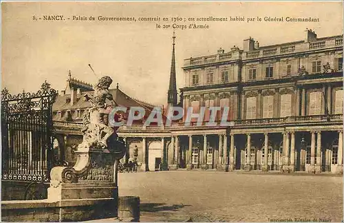 Cartes postales Nancy palais de Gouvernement construit en 1760 est actuellement habite par le General Commandant