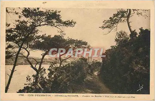 Cartes postales Cote d'Emeraude Dinard la Vicomte Chemin de Ronde vue sur St Servan sur mer