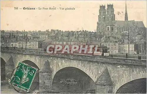 Cartes postales Orleans le Pont Royal vue generale Tramway