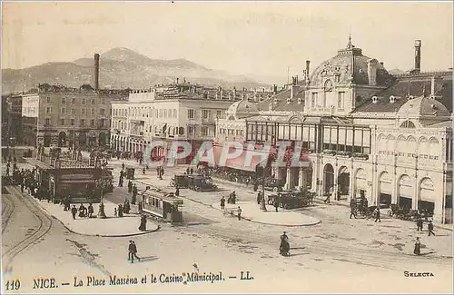 Ansichtskarte AK Nice la place Massena et le casino municipal Tramway