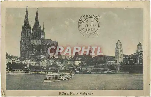 Ansichtskarte AK Koln a Rh Rheinpartie  Bateau