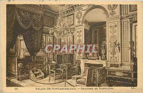 Cartes postales Palais de Fontainebleau chambre de Napoleon