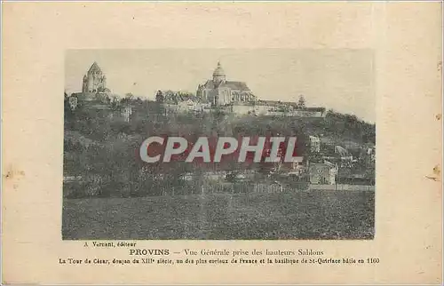 Cartes postales Provins vue generae prise des hauteurs Sablons