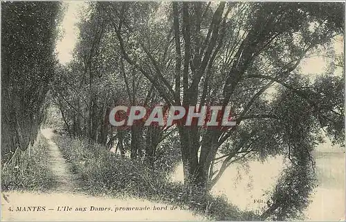 Cartes postales Mantes l'ile aux Dames promenade bord de