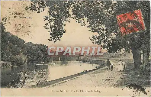 Cartes postales La Marne pittoresque Nogent le chemin de halage