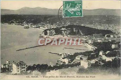 Cartes postales Nice vue prise du Mont Boron entree du port