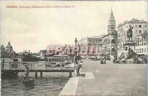 Cartes postales Venezia Riva degli Schiavoni e Mon a Vittorio Eman