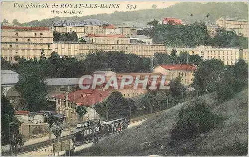 Cartes postales Vue generale de Royat les Bains Puy de Dome Tramway