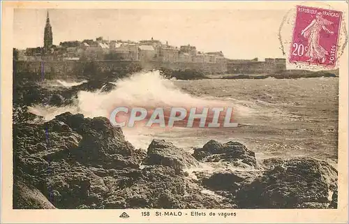 Ansichtskarte AK St Malo Effets de vagues