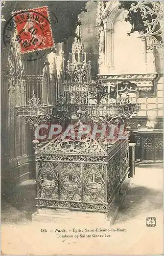 Cartes postales Paris eglise Saint Etienne du Mont tombeau de Sainte Genevieve