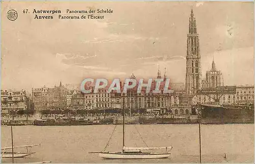 Cartes postales Anvers Panorama de l'Escaut Bateau