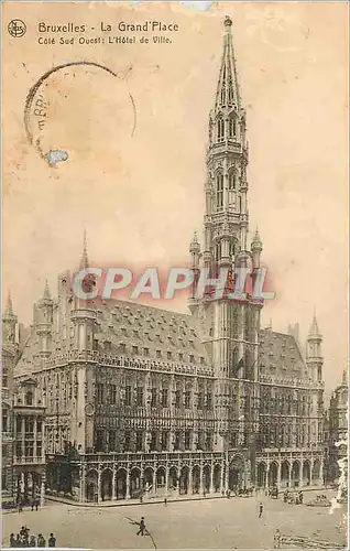 Cartes postales Bruxelles la grand place cote sud ouest l'hotel de ville