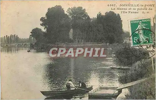 Cartes postales Joinville le pont la Marne et la pointe de l'ile Fanac Barque Bateau