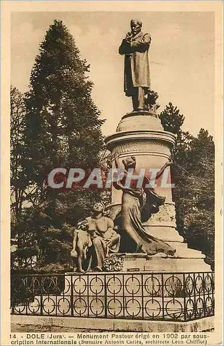 Cartes postales Dole Jura monument pasteur erige en 1902 par souscription internationale