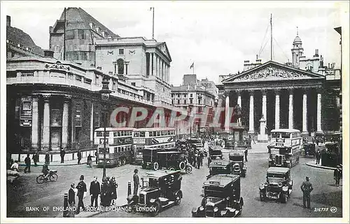 Cartes postales Bank of England et royal exchange London