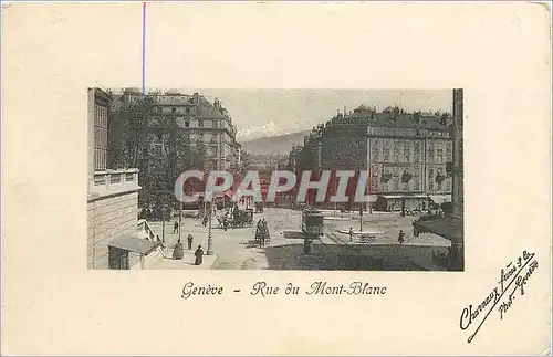 Cartes postales Geneve rue du Mont Blanc Tramway