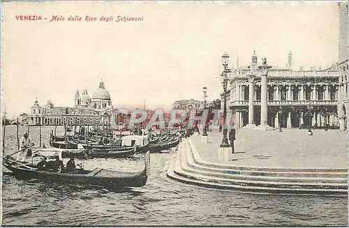 Cartes postales Venezia Molo dalla Riva degli Schiavoni Bateaux Barques