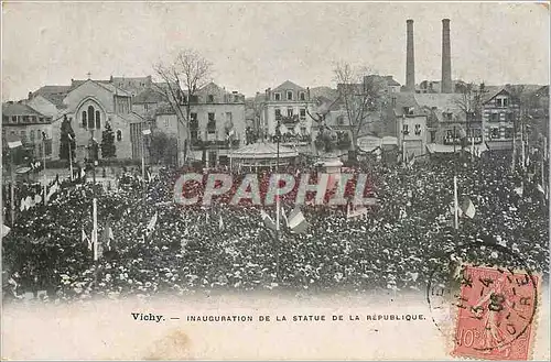 Cartes postales Vichy inauguration de la statue de la republique