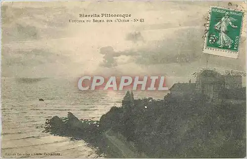 Cartes postales Biarritz pittoresque Coucher du soleil sur l'ocean