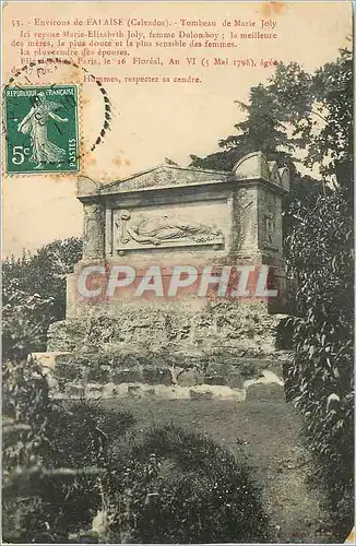 Cartes postales Environs de Falaise Calvados tombeau de Marie Joly