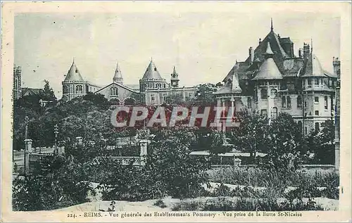 Cartes postales Reims vue generale des Etablissements Pommery vue prise de la Butte St Nicaise